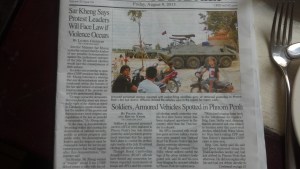 Soldiers, Armored Vehicles Spotted in Phnom Penh